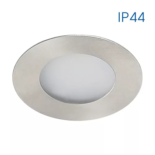 Vivalux Led Spot, 2W, 4000K, 150lm, 230V, IP44, Ø65x14mm, Furat: 58mm, Kerek, Szatén, OLI LED