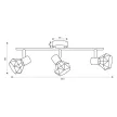 Vivalux Oldalfali lámpa, 3XE14, Max. 3X7W, IP20, 230V, 			480x100x190mm, Króm, Aneke