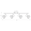 Vivalux Oldalfali lámpa, 4XE14, Max. 4X7W, IP20, 230V, 			480x100x190mm, Króm, Aneke