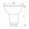   Vivalux LED Fényforrás, GU10, 7W, 560lm, 6400K, 230V, Ø50x54mm, Fekete, Nero