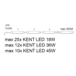 Vivalux LED Lámpatest, sorolható 45W, 4000K, 3825lm, IP65, 1465x78x38mm, Kent