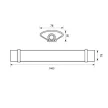 Vivalux LED Lámpatest, sorolható 45W, 4000K, 3825lm, IP65, 1465x78x38mm, Kent