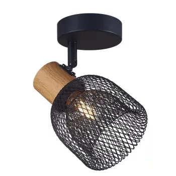   Vivalux Mennyezeti lámpa, 1XE27, max. 1X7W, IP20, 230V, 200x110x165 mm, fekete/fa, BRIA