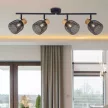 Vivalux Mennyezeti lámpa, 4XE27, max. 4X7W, IP20, 230V, 420x220x110 mm, fekete/fa, BRIA