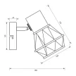 Vivalux Mennyezeti lámpa, 1XE27, max. 1X7W, IP20, 230V, 180x100x135 mm, Fa/Fekete, FRODO