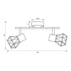   Vivalux Mennyezeti lámpa, 2XE27, max. 2X7W, IP20, 230V, 400x100x220 mm, Fa/Fekete, FRODO