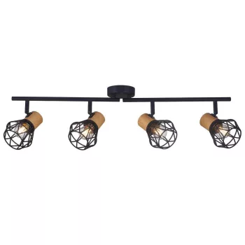   Vivalux Mennyezeti lámpa, 4XE27, max. 4X7W, IP20, 230V, 810x100x220 mm, Fa/Fekete, FRODO