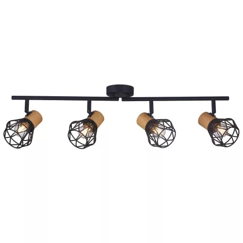 Vivalux Mennyezeti lámpa, 4XE27, max. 4X7W, IP20, 230V, 810x100x220 mm, Fa/Fekete, FRODO