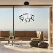 Vivalux LED Függesztett Mennyezeti lámpa, CCT, 54W, 3-6000K, IP20, 3254lm, Ø480x1000mm, fekete, MEANDRA