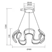 Vivalux LED Függesztett Mennyezeti lámpa, CCT, 54W, 3-6000K, IP20, 3881lm, Ø480x1000mm, arany, MEANDRA