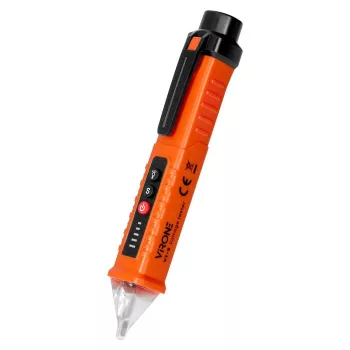   ORNO induktív feszültségvizsgáló zseblámpával, AC-DC, narancssárga, 12–1000V, IP20, 155x50x24 mm
