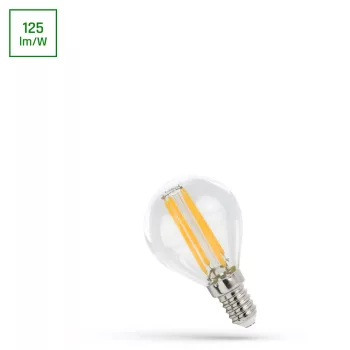   COG Led Fényforrás, Kisgömb, Átlátszó, E14, 4W, 2700K, 500lm, 45x78 [mm], 17000h, 300°, 230V