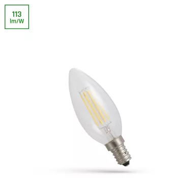  COG Led Fényforrás, Gyertya, Átlátszó, E14, 4W, 4000K, 460lm, 35x99 [mm], 17000h, 300°, 230V