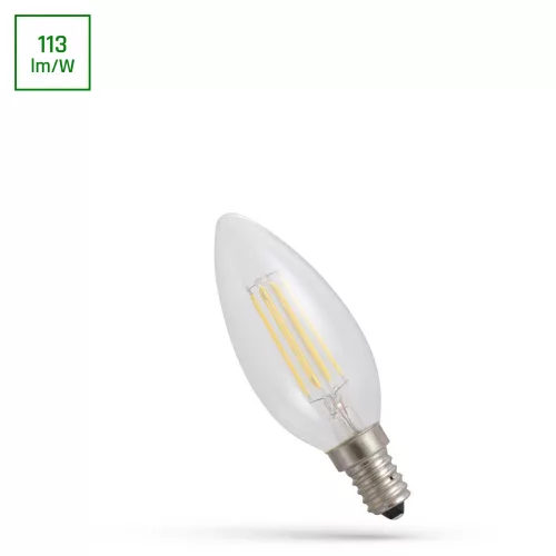 COG Led Fényforrás, Gyertya, Átlátszó, E14, 4W, 4000K, 460lm, 35x99 [mm], 17000h, 300°, 230V