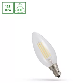  COG Led Fényforrás, Gyertya, Átlátszó, E14, 5.5W, 2700K, 700lm, 35X99mm, 17000h, 300°, 230V