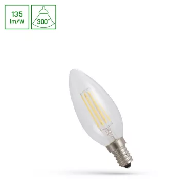   COG Led Fényforrás, Gyertya, Átlátszó, E14, 5.5W, 4000K, 740lm, 35X99mm, 17000h, 300°, 230V