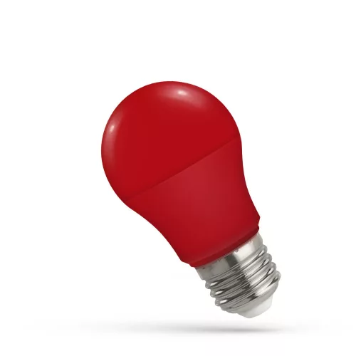LED Fényforrás, Color, 4,9W, E27, piros, 50x92mm,270°, 17000h, 230v, műanyag,