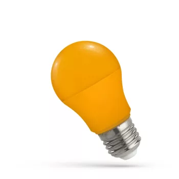   LED Fényforrás, Color, 4,9W, E27, narancs, 50x92mm,270°, 17000h, 230v, műanyag, 