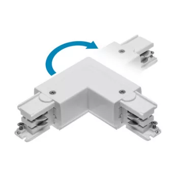   Csatlakozó L 90° X-RAIL-hez, 101x101mm, állítható, fehér