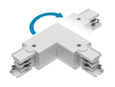 Csatlakozó L 90° X-RAIL-hez, 101x101mm, állítható, fehér