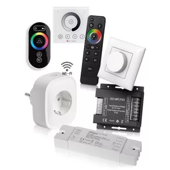 Vezérlők, erősítők, RF és WiFi rendszerek LED világításhoz 