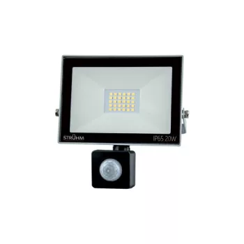   Strühm LED reflektor, 20W, 6500K, 1600lm, IP65, mozgásérzékelővel, fekete