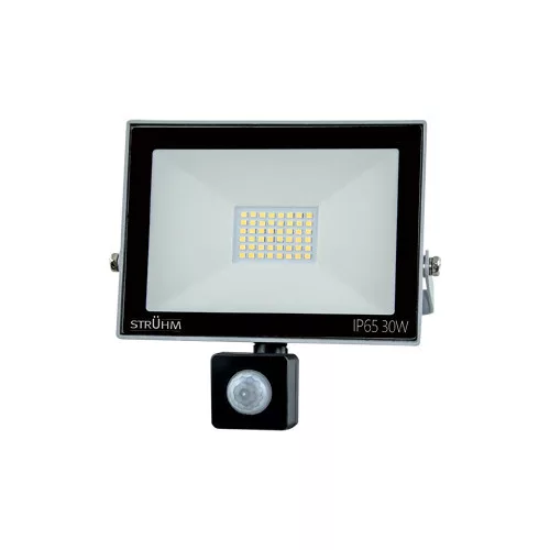 Strühm LED reflektor, mozgásérzékelővel, 30W, 6500K, 2400lm, IP65, fekete