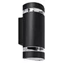 Strühm oldalfali lámpa, 2XGU10, fekete, íves, 2X35W, IP54, BRUNO