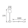   Toga Led Álló lámpa, állítható színhőmérséklet, USB-C töltőkábel, Fehér, max 2 W, 320lm, IP54, DC 5 V 2,1 A MAX USB-C, 370mm, 