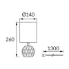   Strühm asztali lámpa, E14, max. 40W, IP20, 260X140X140mm, Fehér/Üveg, ZEFIR