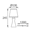   Strühm asztali lámpa, E14, max. 15W, IP20, 245X130X130mm, Szürke, POLINA