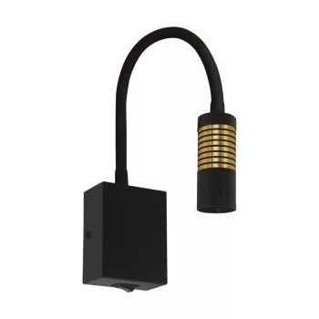   Strühm LED fali lámpa kapcsolóval, 3W, 4000K, 185lm, IP20, fekete/arany, Ari