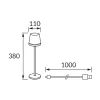   Strühm LED állólámpa, CCT, max. 3W, 3000K/4400K/6000K, max. 200lm, IP20, 380x110x110mm, fekete, Ines
