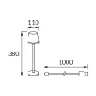 Strühm LED állólámpa, CCT, max. 3W, 3000K/4400K/6000K, max. 200lm, IP20, 380x110x110mm, fekete, Ines