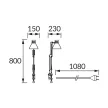 Strühm Asztali lámpa, asztalhoz rögzíthető, E27, Max. 40W, 220-240V, IP20, 800X150X230mm, Fekete, GRAFEN