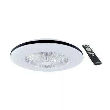   Strühm LED mennyezeti lámpa ventillátorral, max. 48W, CCT, max. 2400lm, IP20, fekete/fehér, Halny
