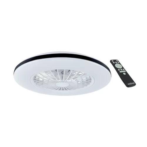 Strühm LED mennyezeti lámpa ventillátorral, max. 48W, CCT, max. 2400lm, IP20, fekete/fehér, Halny