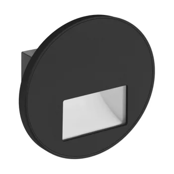   04860 - Strühm LED Lépcsőviágító, CCT-s, 1,2W, 230V, 58lm,IP20, 80X80X40mm, Kivágási méret: 60mm, Fekete, Kerek, WEKTOR