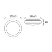 Strühm LED mennyezeti lámpa, E27, max. 14W, IP20, 90x260x260mm, fehér, Laos C