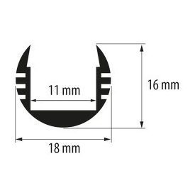   Ultralux Alumínium profil LED hajlékony szalaghoz, kerek 2m