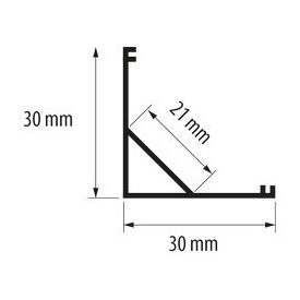   Ultralux Alumínium profil LED hajlékony szalaghoz, sarok, nagy, 2m