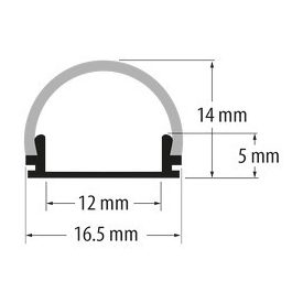   Ultralux Alumínium profil LED hajlékony szalaghoz, keskeny 2m