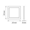   Ultralux Keret a 18W-os LPSB1827, LPSB1842 LED panel felületi felszereléséhez LPSB1827, LPSB1842