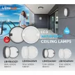 Ultralux LED mennyezeti lámpa, 12W, 4000K, 800lm, IP65, kerek, fehér