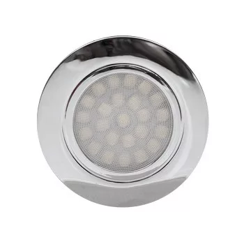   Ultralux Mini LED lefelé világító beépíthető kerek 4W, 4200K, 220-240V AC, IP44, króm, króm