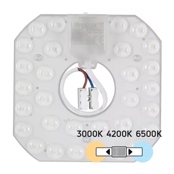   Ultralux LED modul, CCT, mágneses, 12W, 3000K/4200K/6500K, 1300lm,220V-240V AC, IP20, 133x133/22mm