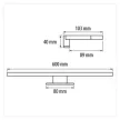 Ultralux LED fürdőszobai lámpa, 8W, 4200K, 1480lm, IP44, króm