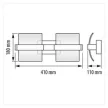 Ultralux LED-es fali lámpatest, 2x5W, 2700K, króm, IP20