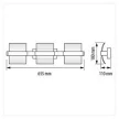 Ultralux LED-es fali lámpatest, 3x5W, 4200K, króm, IP20