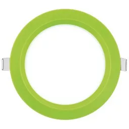 Ultralux LED panel beépítésre, kerek, zöld keret, 6W, 2700K, 220V-240V AC